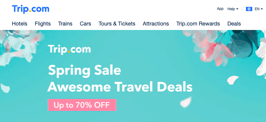 trip優惠代碼2022-春季促銷旅行促銷-享受高達70％的折扣+額外5％的折扣